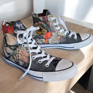CONVERSE ( 8 / 6 ) W/M HARLEY QUINN FACE Chuck Taylor Hi-Top Rare #155260C